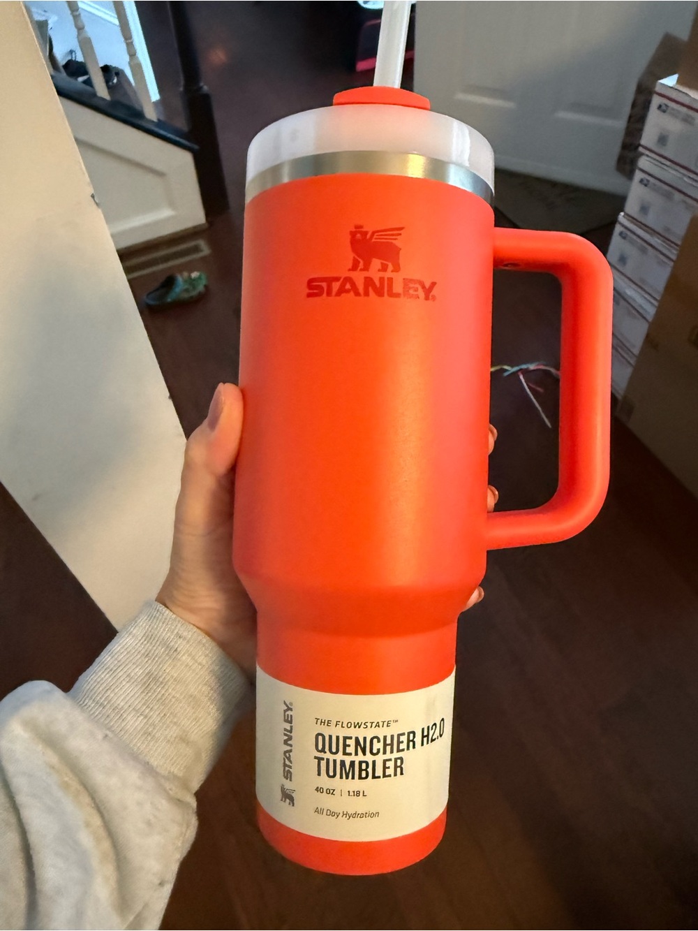 Stanley Orange Insulated Quencher Travel Tumbler with Handle